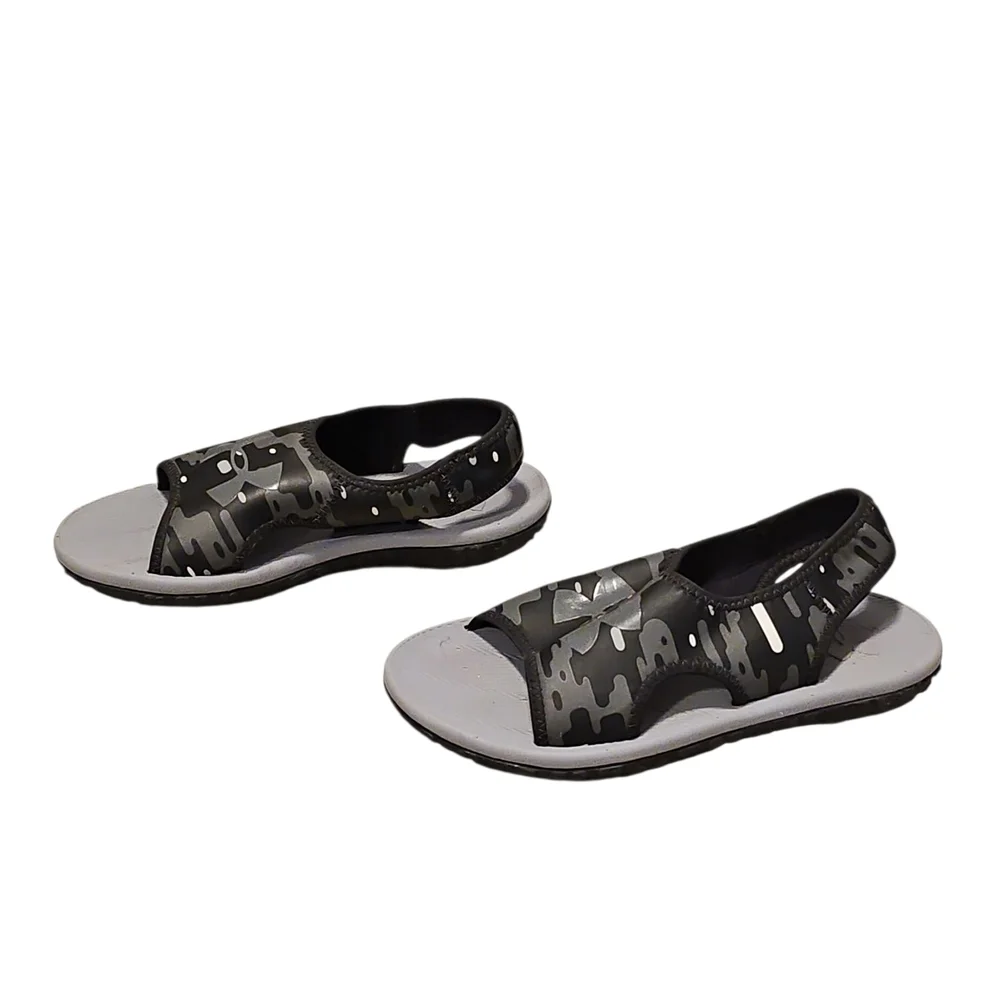 Under Armour Black/Gray/White Camo Sandals